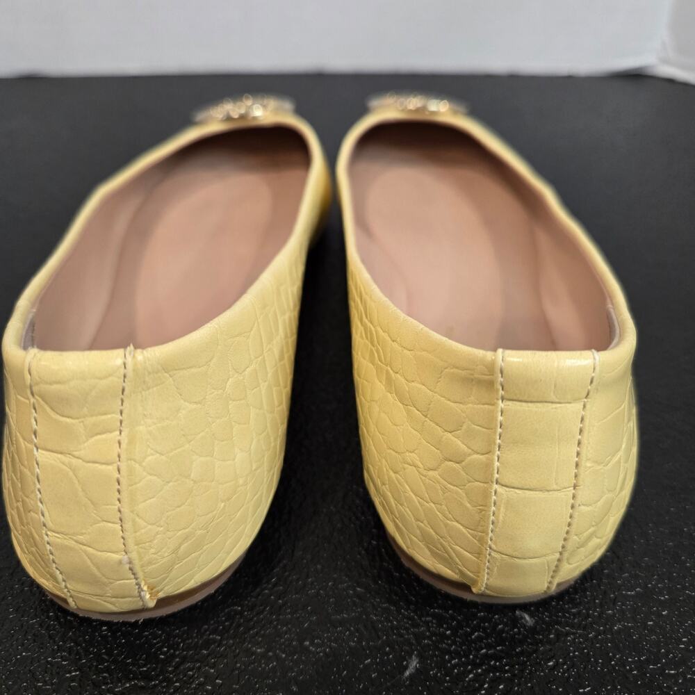 Nanette Lapore Haylie Ballet Flats Yellow Crocodile Embossed Sz 9.5M Officecore - Picture 6 of 12